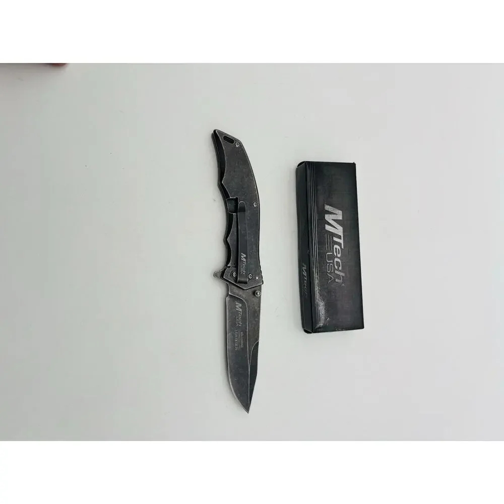 New Mtech Xtreme MX-A849AS American USA Flag Folding Stonewash Knife. New In Box